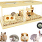 Large Hamster Cage 48", Front Opening Lockable Sliding Door Gerbil Cage, Dwarf Hamster Cage with Metal Mesh Roof, Chewproof Syrian Hamster Habitat Enclosure, (Wooden, 48" L x 20" W x 20" H)