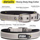 Fida Heavy Duty Dog Collar, Ultra Comfortable Soft Neoprene Padded, Adjustable Reflective Nylon Pet Collar with Durable Metal Belt Buckle for Medium Breeds (M, Grey)