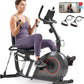 Sunny Health & Fitness Smart Heavy-Duty Recumbent Bike w/Wide Cushioned Seat & Back, Indoor Cycling Machine for Adult/Seniors Home Exercise, Free SunnyFit App Connect, Optional Workout Training Bands