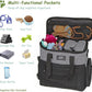WOLT Dog Travel Bag Dog Bag for Traveling and Supplies with 2 Collapsible Bowls, 2 Food Containers, 1 Place Mat, Grey