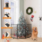 Full Metal Freestanding Dog Gate with Door, 36''Height Foldable Pet Dog Fence for Indoor & Outdoor, 3 Panels Extra Wide Free Standing TallDog Gates for Doorways,House,Stairs,Porch,Deck,Yard
