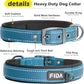 Fida Heavy Duty Dog Collar, Ultra Comfortable Soft Neoprene Padded, Adjustable Reflective Nylon Pet Collar with Durable Metal Belt Buckle for Medium Breeds (M, Blue)