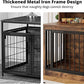 IRONCK Dog Crate Furniture, 33.4 inches Wooden Small Dog Crate with Storage and 4 Hooks, Heavy Duty Pet Crate for Small Dog, Decorative Pet Cage for Indoor (22" L x 33.4" W x 37.4" H)