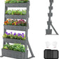 SUNYRISY 5 Tiers Vertical Raised Garden Bed Outdoor Planter Tower, Wooden Freestanding Planter Box for Planting Herbs Flowers Vegetables Backyard Patio Balcony Indoor Outdoor Gardening, Grey