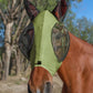 Horse Fly Mask with Ears, UV Protection for Horses, Elasticity with Big Mesh Eye Covers, Snug Fitting Comfortable Breathable Lightweight for Horses Olive Green Cob