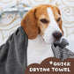 Chumia 4 Pack Dog Towels for Drying Large Microfiber Grooming Tools Absorbent Soft Bath Supplies with Embroidered Paw for Small Medium Pet Products(16 x 32 Inch,Gray, Coffee)
