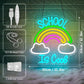 School is Cool Neon Sign,Classroom Neon Sign,Reading Rainbow Sign,USB Powered with Dimmable Switch,Neon Light Sign,Neon Signs for Wall Decor for Classroom,School Led Sign