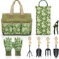 Colwelt Garden Tools Set, 8 Piece, Heavy Duty Gardening Tools with Wooden Handle, Including Garden Tote, Kneeling Pad, Gloves, Pruner, Trowel, Tulip Trowel, Cultivator - Gardening Gifts for Women Men