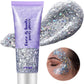 Go Ho Silver Face Body Glitter Gel,Singer Concerts Silver Face Paint Makeup,Holographic Chunky Glitters for Hair/Lip/Nails on Party Halloween Makeup,Festival Rave Accessories,52g