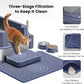 Stainless Steel Cat Litter Box - Enclosed XL Metal Kitty Litter Box with Lid for Big Cats, High Sided, Anti-Leakage, Easy Cleaning, Non-Sticky, Included Litter Mat, Cat Bowl & Spoon