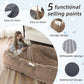 Human Dog Bed, Large Dog Beds for Humans Size Fits You and Pets, Washable Faux Fur Orthopedic Human Pet Bed for People Doze Off, Napping, Present Pillow, Blanket, Strap - Khaki