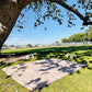 4'9" x 6'3" White Lightweight Water-Resistant Canvas Mat – Picnic, Outdoor, Beach, Park, Camping, Toy Mat