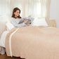 Snuggle Sac Twin Size Beige Blankets for Bed, Super Soft, Warm, Cozy Knit Fuzzy Plush Blankets Oversized for Sofa, Living Room, Heather Beige, 60"x80"