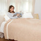 Snuggle Sac Queen Size Bedding Blankets, Super Soft Warm Oversized Bed Blankets Cozy Knit Fuzzy Blankets for Bed, Heather Beige, 90x90 inches