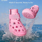 Dog Shoes for Hot Pavement, Breathable Dog Boots Paw Protectors with Adjustable Straps & Non-Slip Sole, Easy On & Off, Waterproof, Easy-Cleaning (Pink, L)