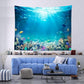 Underwater World Tapestry Blue Ocean Wall Hanging Under the Sea Coral Reef Wall Tapestry Tropical Fish Tank Undersea Tapestries Marine Wall Art for Bedroom Living Room Dorm Decor 118''x98''