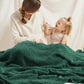 Carriediosa 100% Cotton Muslin Throw Blanket 50" X 70" Throw XL Size，4-Layers Summer Gauze Throws for Bed Couch，Soft Lightweight Breathable Linen Blankets Bedspread for Adults All Season，Dark Green