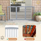 Freestanding Pet Gate for Dogs, Foldable Wooden Dog Gate for House Indoor, Tall Pet Fence for Stair, Doorway,Hall, Support Feet Included, 3 Panels 32",Grey