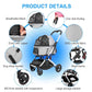 Pet Stroller for Medium Small Dog & Cat, Foldable Lightweight Dog Stroller with Storage Basket Pet Travel Carriage with Safety Leashes, 4 Wheel, Gray