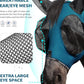 Harrison Howard Horse Fly Mask with Forelock Opening Stretch Breathable and Comfortable for Horses UV -Protection Peacock Blue L