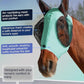Horse Fly Mask with Ears, UV Protection for Horses, Elasticity with Big Mesh Eye Covers, Snug Fitting Comfortable Breathable Lightweight for Horses Gentle Mint Cob