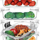 [5-Packs, 36 Oz.] Glass Meal Prep Containers with Locking Lids Glass Food Containers,Airtight Lunch Container,Microwave, Oven, Freezer and Dishwasher (4.5 Cup, White)