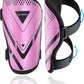 Shin Guards Soccer Kids Youth, CE Certified Airsfish Shin Guard Protection Gear for 2-18 Years Old Boys Girls Teenagers High Impact Resistant Breathable Comfortable 1 Pair 4 Sizes