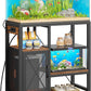 20-37 Gallon Fish Tank Stand, Aquarium Stand with Power Outlet and Storage Cabinet, Heavy Duty Tank Stand Suitable for Turtle Tank, Reptile Terrarium, for Home Office, Rustic Brown FTHR40E01