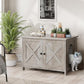 JY QAQA Cat Litter Box Enclosure,Litter Box Furniture Hidden with Barn Door,Wooden Washroom Furniture,Cat House,Fit Most of Litter Box