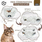 Large Cat Tunnel Bed for Indoor Cats Warm Fluffy Plush Cat Cave Tunnel Bed Collapsible, Washable, 3 Way and Multifunctional with Dangling Balls for Cats, Kittens and Rabbits- Brown