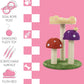 CTR1001A Pixie 22.5" 3-Tier Cottage Sisal Mushroom Cat Tree with Scratching Posts, Napping Perch, and Dangling Bell Toy, Multi
