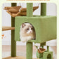 Taoqimiao Cat Tree, 68-Inch Cat Tree Cat Tower for Indoor Cats, Plush Multi-Level Cat Condo with 6 Scratching Posts, 2 Perches, 2 Caves,Hammock, 3 Pompoms,MS020ST Cactus
