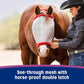 Farnam SuperMask II horse fly mask without ears, extended coverage, protects eyes from insects and debris, adjustable throat latch, Yearling size