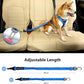 IOKHEIRA Dog Seatbelt - Adjustable Reflective Bungee Car Seatbelt with Aluminum Swivel Carabiner