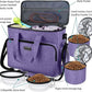 BAGLHER Dog Travel Bag, Airline Approved Pet Tote Organizer with Multi-Function Pockets, 2 X Food Storage Containers and 2 X Collapsible Dog Bowls, Perfect Weekend Pet Travel Set for Dog, Cat Purple