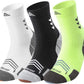Compression Sport Running Socks: Athletic Crew Socks for Men Women Cycling Hiking Basketball Work,3 Pairs