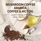 GANOHERB Instant Mushroom Coffee Powder, Arabica Coffee Mix with 5 Adaptogen Mushrooms, Lions Mane, Reishi, Chaga, Cordyceps, Shiitake and MCT Oil for Energy and Focus, 6.35oz, 30 Servings