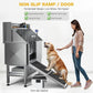 DWVO Professional Dog Bathing Station Stainless Steel 304 Pet Bathtub, 50in Dog Grooming Tub w/Right Door Ramp, 2 Storage Drawers, Grate, Pet Washing Station for Large, Medium, Small Pets
