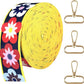 Printed Flower Nylon Webbing with Buckle 1 1/2 inch 6 Yards Black & Yellow Patterned Fabric Webbing Luggage Handle Jacquard Ribbon for Backpack Bags-Seatbelt-Clothing-Sewing-DIY Crafts & Projects