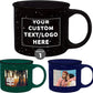DISCOUNT PROMOS Custom Ceramic Campfire Coffee Mugs 13 oz. Set of 1, Personalized Bulk Pack - Perfect for Tea, Espresso, Cappuccino, Hot Cocoa - Black