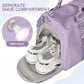 FIORETTO Womens Gym Tote Duffle Bag with Wet Pocket & Shoe Compartment, Sports Duffel Overnight Weekender Hospital Workout Carry on Bag for Girls, Ideal for Travel, Swimming, Dance, Ballet Purple
