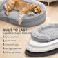 3.7 inch Thickened Orthopedic Dog Beds for Large Dogs, Supportive Dog Sofa Bed with 28D Egg-Crate Foam, Removable Washable Plush Cover, Waterproof Lining, Half-Round Design for Puppy, Senior Dog