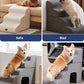 Beige Curved Dog Stairs Ramp for Small Dogs & Cats 17" H, 3-Step Dog Steps for Couch Sofa and Chair, Pet Stairs for Cats, Non-Slip Balanced Pet Steps