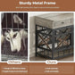 IRONCK 44 inch Large Dog Crate Furniture, Wooden Dog Kennel with Storage Drawers for Medium/Large Dogs, Decorative Dogs Kennel Indoor, Light Ivory