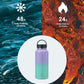 BUZIO 32 oz Water Bottle Insulated with Straw & 3 lid and Carrying Pouch, Leak Proof Anti-Slip Stainless Steel Water Flask Jug, Cold for 48 Hrs Double Vacuum Thermo Canteen, Pearlescent Purple Green