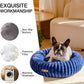 MEWOOFUN Donut Dog Beds for Small Dog, Calming Bed Round Cute Puppy Bed with Non-Slip Bottom, Fluffy Washable Pet Bed for Puppy and Kitten (Navy Blue, S (25x25x7))