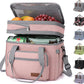 Maelstrom Lunch Bag Women,23L Insulated Lunch Box for Men Women,Expandable Double Deck Lunch Cooler Bag,Lightweight Leakproof Lunch Tote Bag with Side Tissue Pocket,Pink