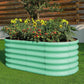 Land Guard 18“ Tall 4×2ft Galvanized Raised Garden Bed Kit, Galvanized Planter Garden Boxes Outdoor, Oval Large Metal Raised Garden Bed for Vegetables……… (Lime Green, 4×2×1.5ft)