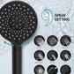 Filtered Shower Head with Handheld, High Pressure 9 Spray Mode Matte Black Showerhead with 4 Filters, Detachable Shower Head, Water Softener Filters Beads for Hard Water - Remove Chlorine