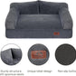 Hollypet Fluffy Plush Dog Cat Pet Couch Soft Calming Sofa Bed for Medium Small Cats and Dogs, Gray, M